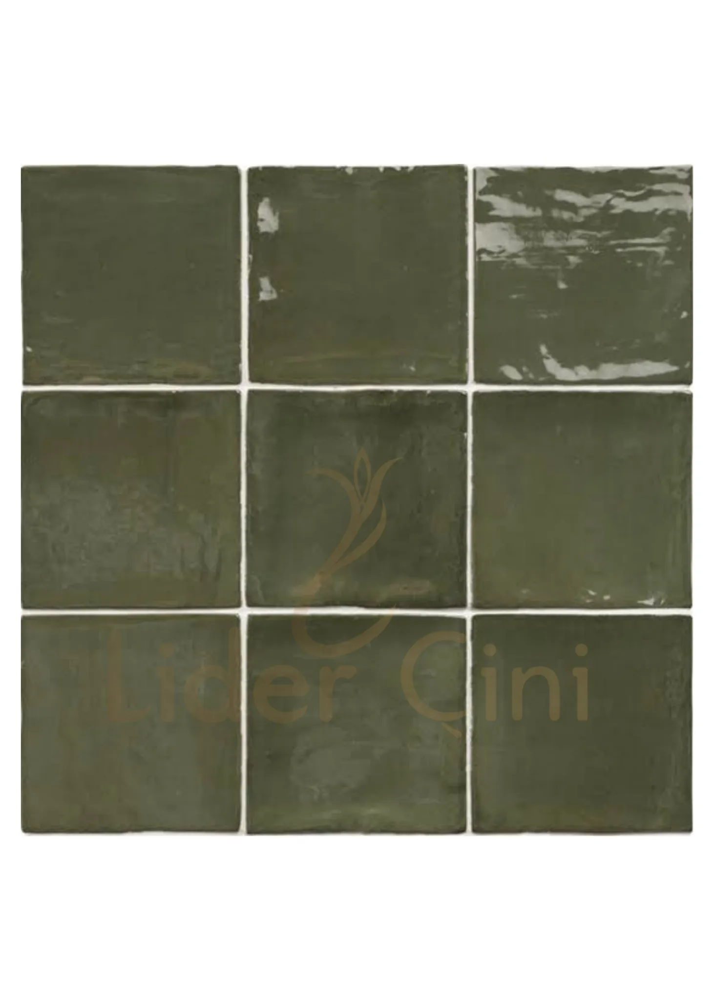 10x10 Seramik - 05- Yosun Yeşili 10x10 Çini Karo