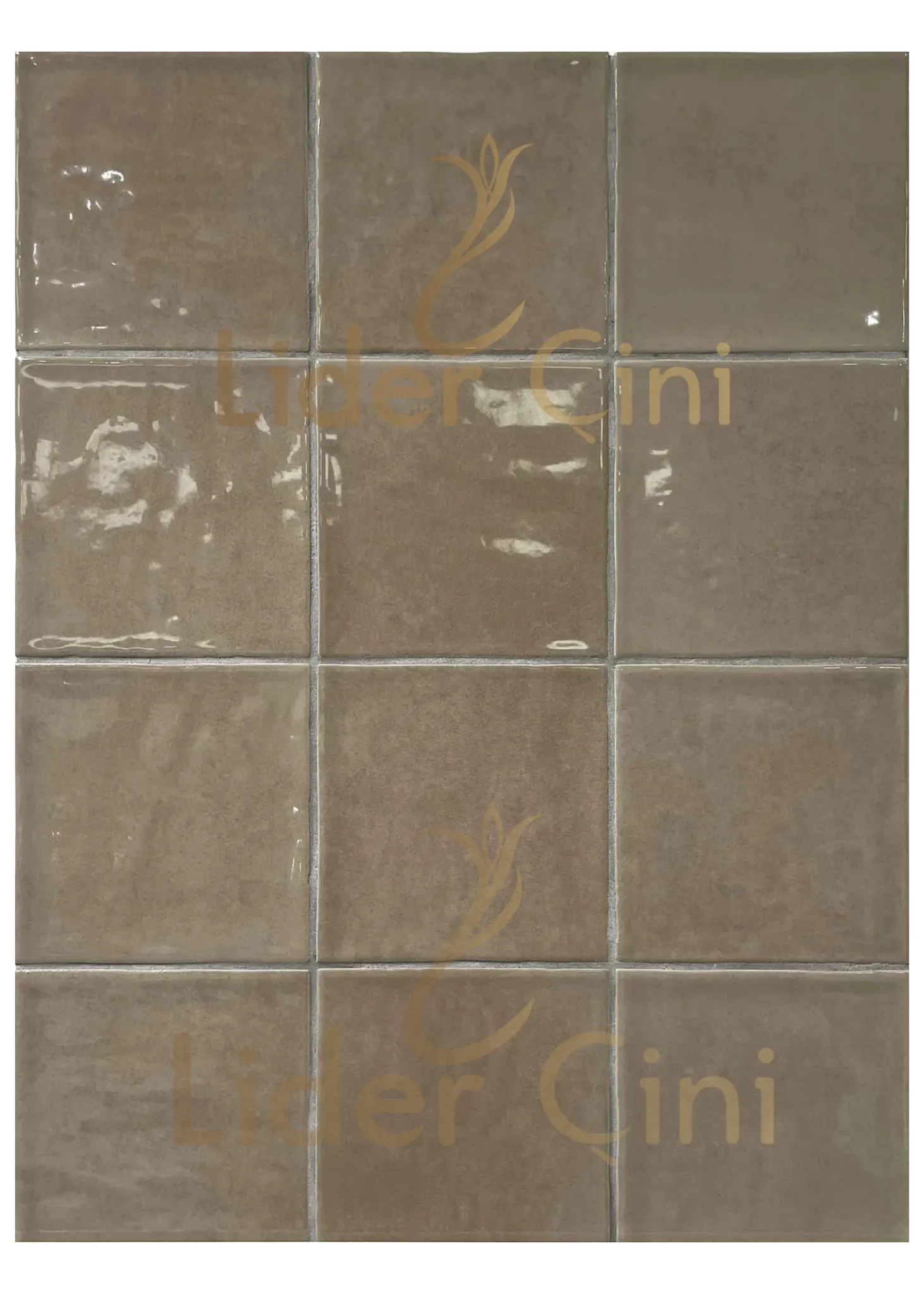 10x10 Seramik - 64 - Çini Karo Açık Kahve 10x10