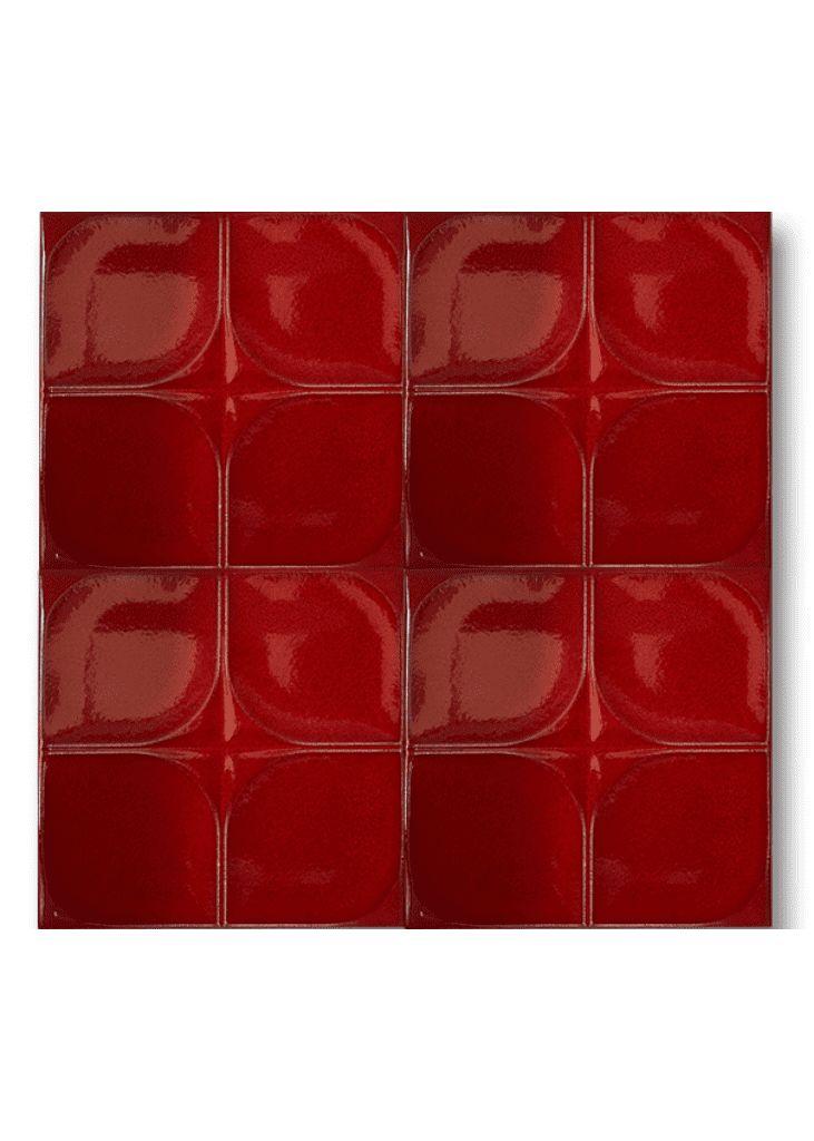 13x13 Kırmızı Seramik Çini Karo Kabartma-38- Duş Seramikleri, Banyo Tasarımları