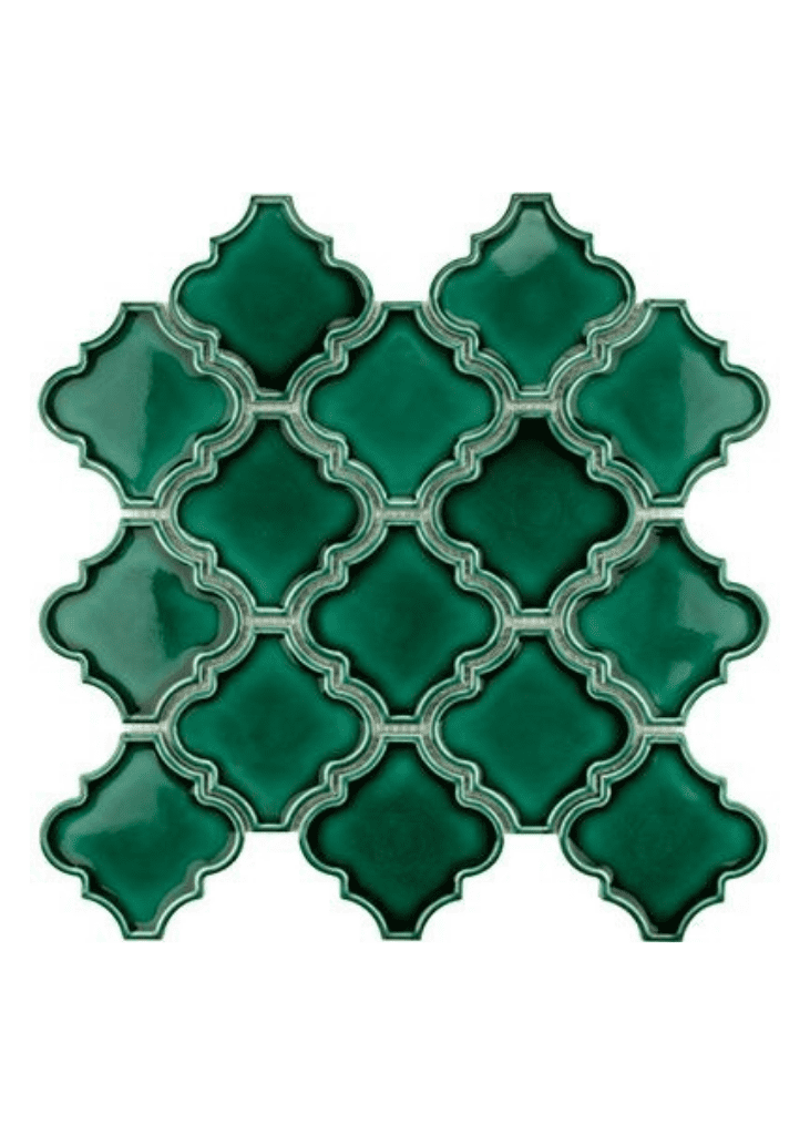 Fileli Arabesk Rölyef Zümrüt Yeşil Seramik Porselen-18- Banko Önü Seramik, Cafe Bar Seramik