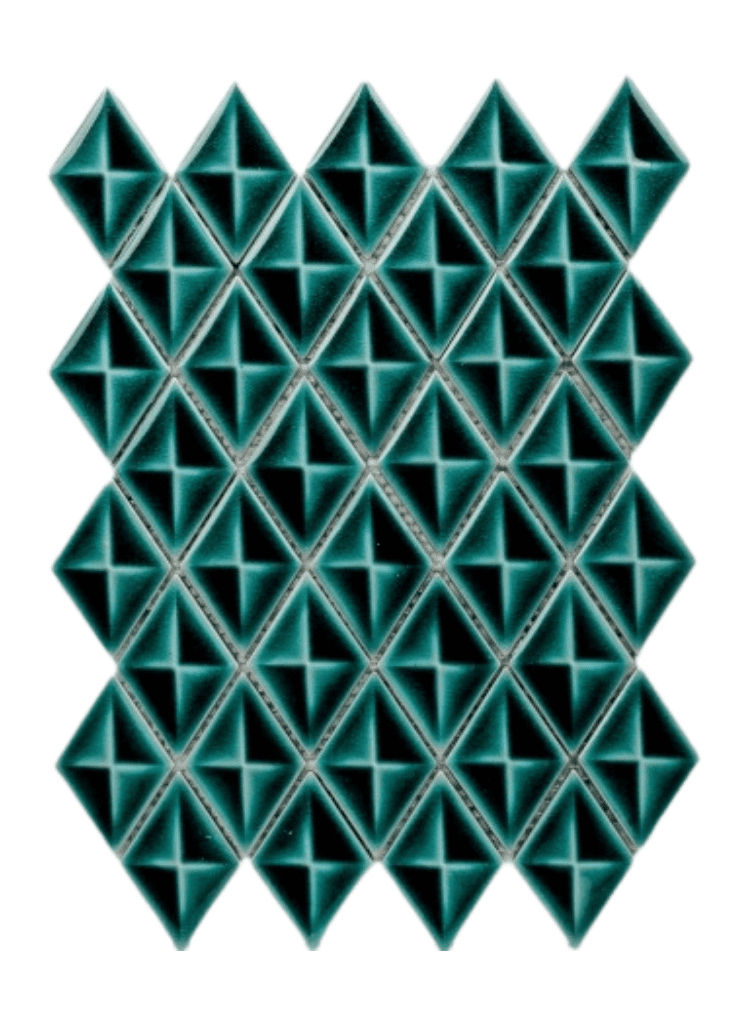 Fileli Baklava Dilimli  Seramik Porselen Turkuaz Efekti-23- Çini Karo Seramik, Cafe Tasarım Seramikleri