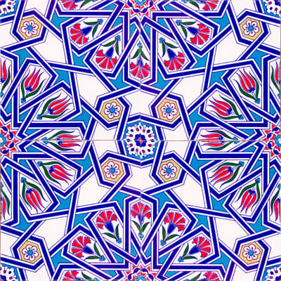 20x20 Çini Karolar-07, Lider Çini, Lale Çini 20x20, Kütahya Cami Çinisi, Decor Tiles