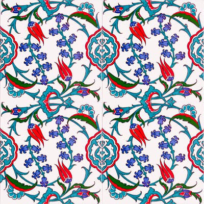 20x20 Çini Karolar-60, Lider Çini, Osmanlı Motifi Çini Karo, 