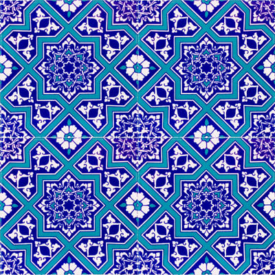 20x20 Çini Karolar-49, Lider Çini, Geometri Mavi Beyaz Çini, Kütahya Çinileri, İznik Cami Çinileri