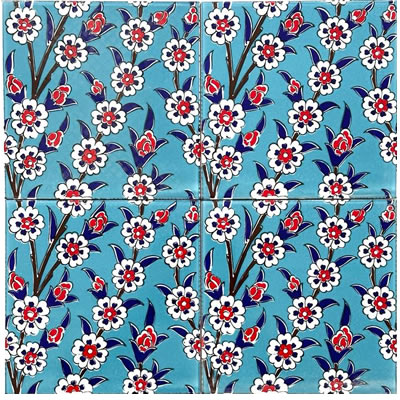 20x20 Çini Karolar-15, Lider Çini, Hayat Ağacı 20X20 Çini,  Küthya Çini Seramik, Ceramic Tiles