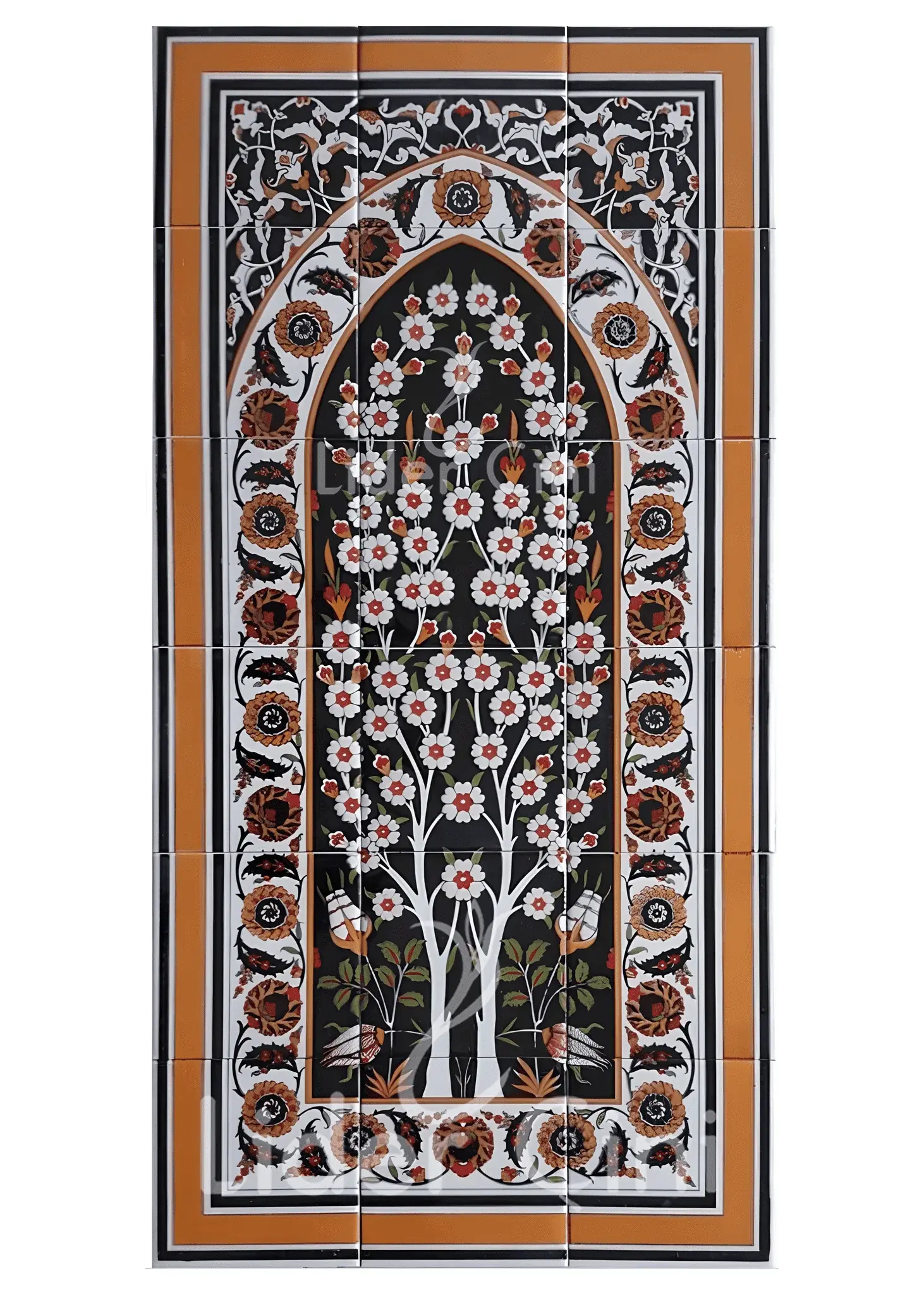 Çini Panolar-25-Hayat Ağacı Çini, Kütahya Çini Pano, Lider Çini