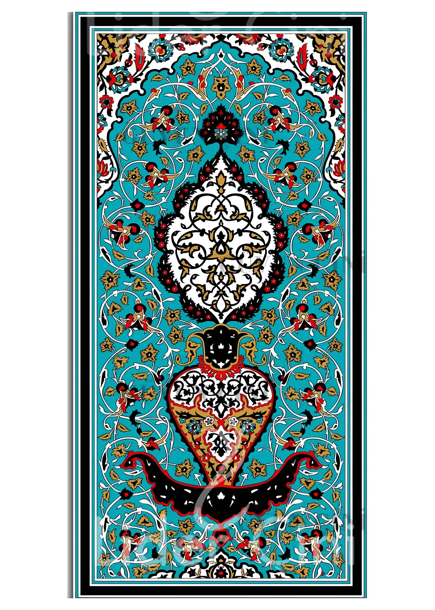 Çini Panolar-30-Mavi Beyaz Geçme Çini Pano Çini Tablo, Kütahya Çini Pano