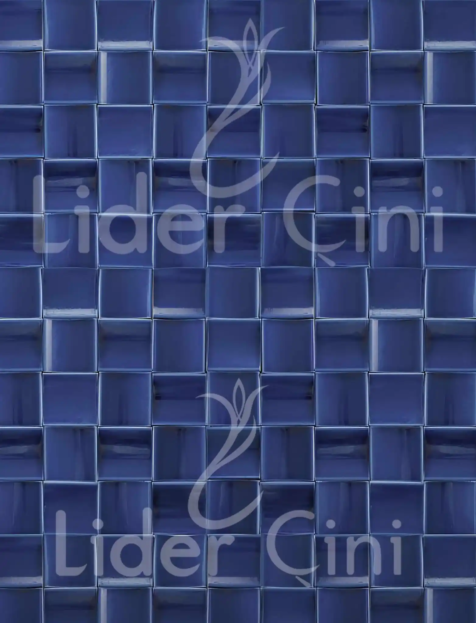 El Yapımı Seramik-13- El Yapımı Çini Karo Lacivert