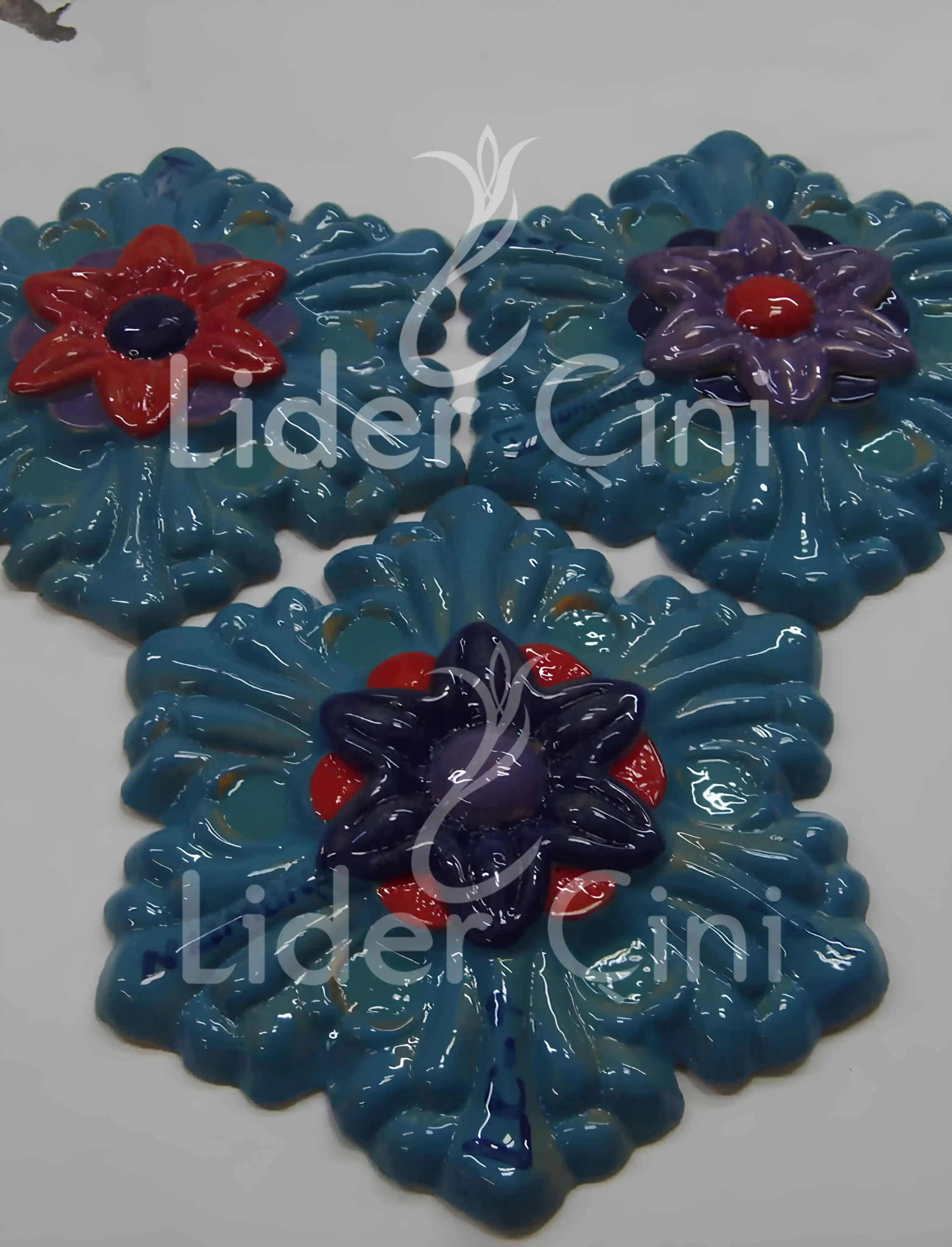 El Yapımı Seramik-64- Seramik Dekorasyon Çiçek Desenli