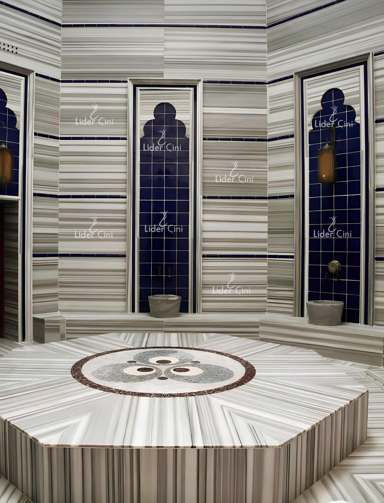 Hamam Çinileri-34, Lider Çini, 60x120 Hamam Çini, Villa Hamam Tasarım Çinileri,  Kütahya Hamam Çinileri, Hamam Çinili Pano