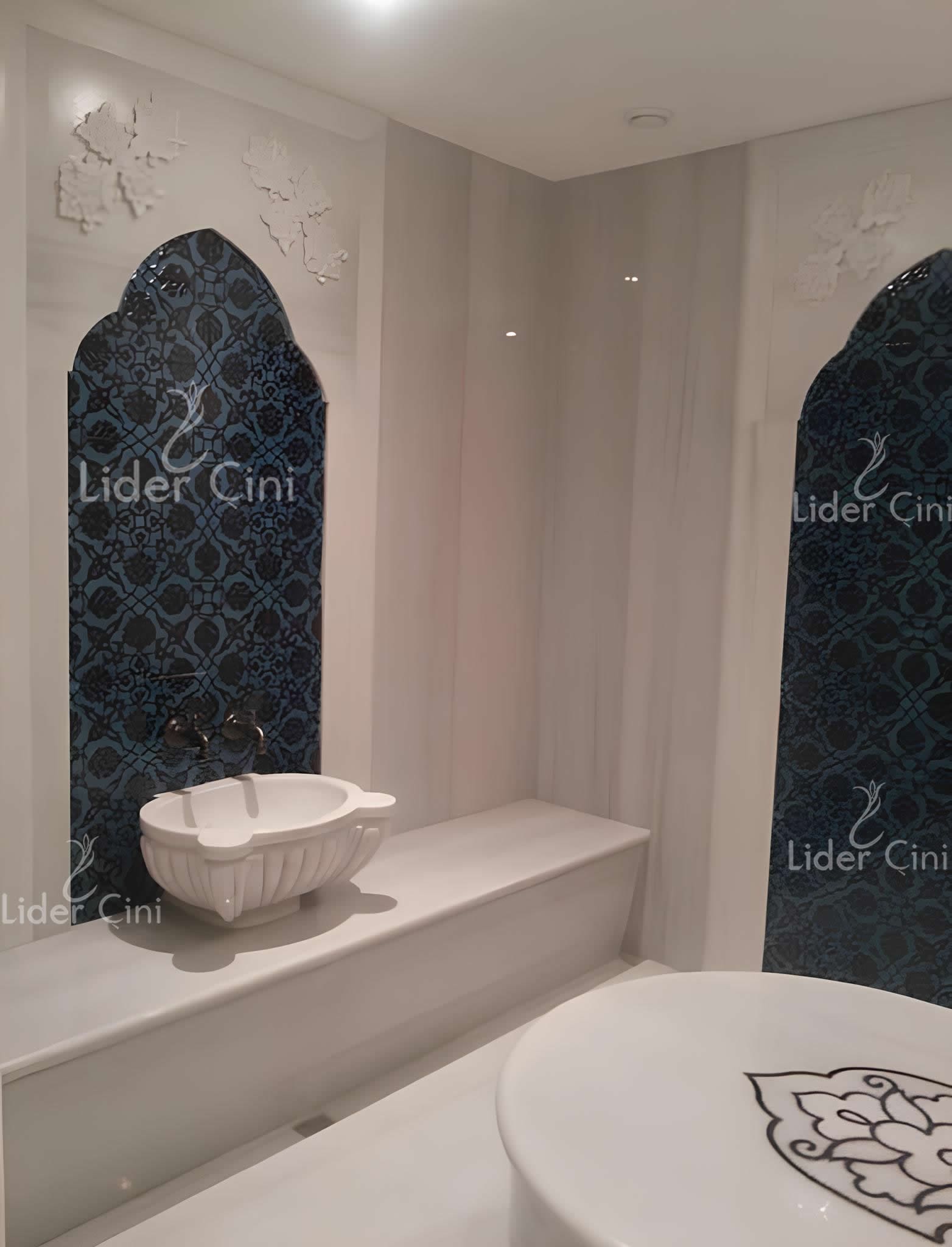 Hamam Çinileri-37, Lider Çini, 60x120 Zümrüt Yeşil Çinili Hamam Panoları,  Hamam Çini Seramik,  Hamam Karo Çinileri, Villa Tipi Hamam Çinileri