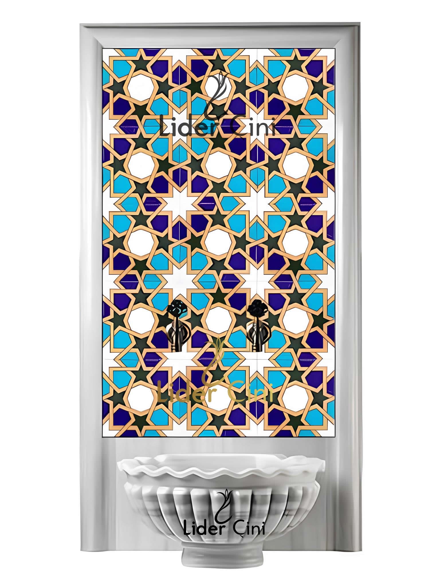 Hamam Çinileri-58, Lider Çini, 20x20 Hamam Çinisi,  Osmanlı Hamamı Çini Tasarımları, Hamam Seramik Çini