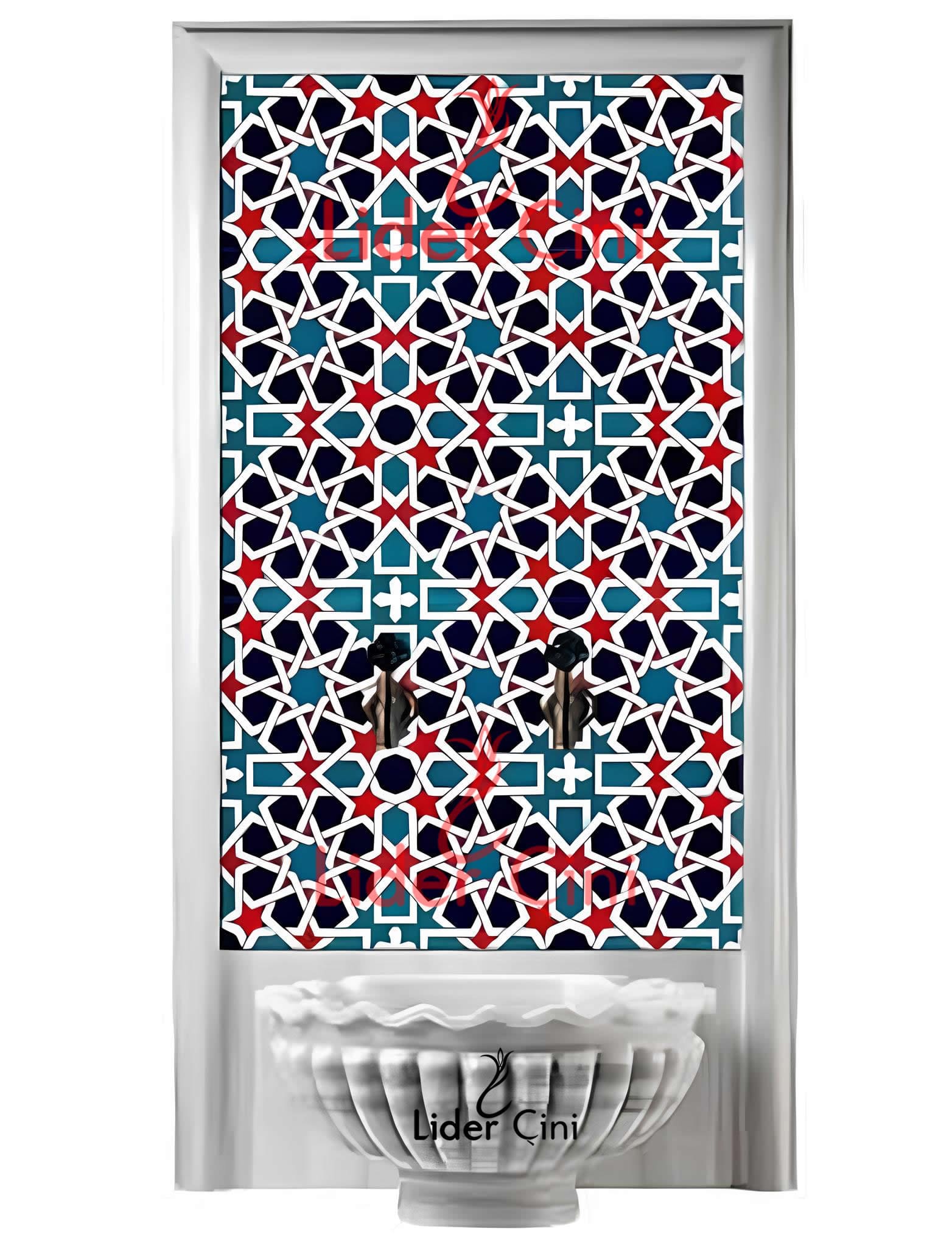 Hamam Çinileri-85, Lider Çini, İznik Hamam Çini Modeli, Hamam Çini Karo,  Hamam Banyo Çinileri, Hamam Kurnası Çini Panoları