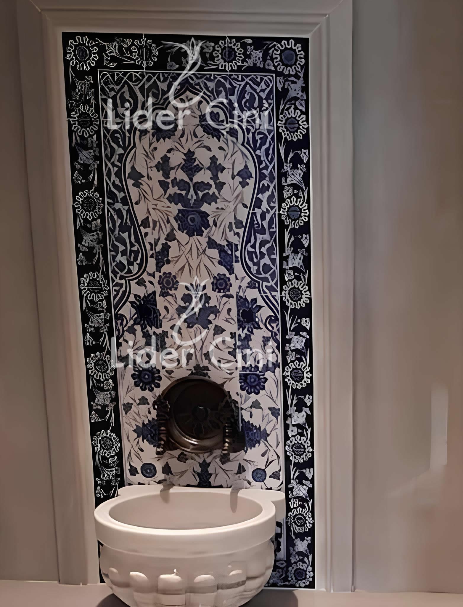 Hamam Çinileri-88, Lider Çini, Kütahya Çini Modeli Hamam Çinisi,  Hamam Çini Fiyatları,  Spa Hamam Çinileri, Hamam Çinisi Modelleri