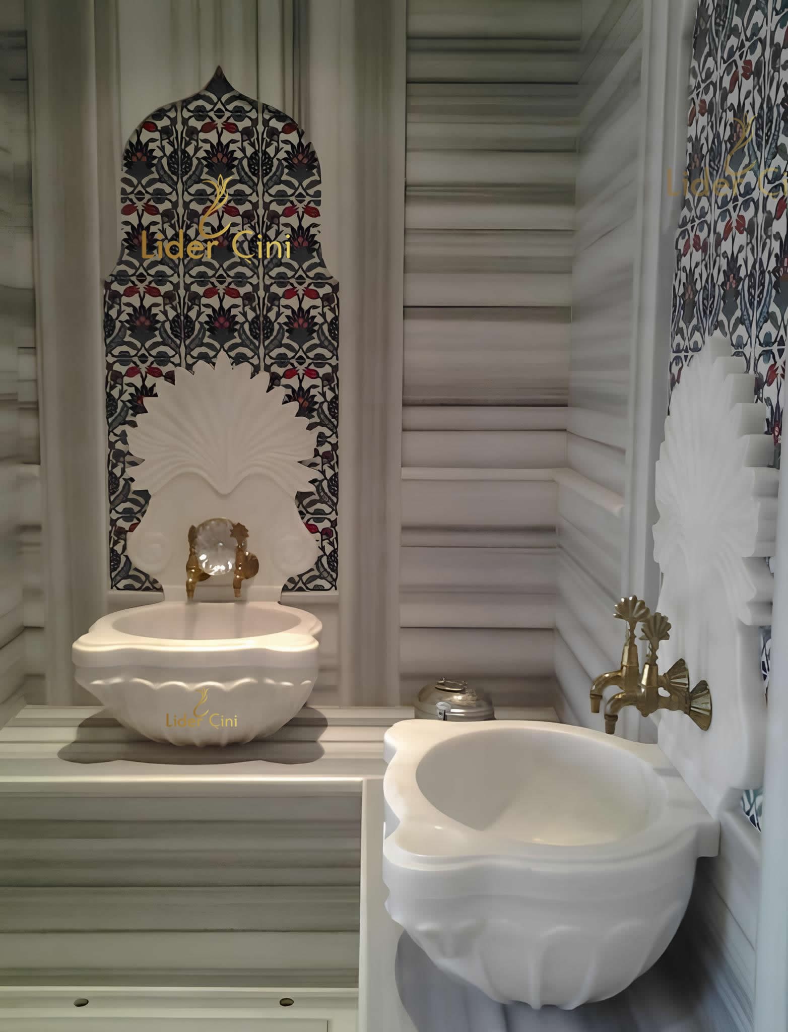 Hamam Çinileri-94, Lider Çini, 80x200 Lale Desenli Hamam Çinisi, Hamam Çini Karoları, Hamam Sauna Çini, Kütahya Hamam Çinileri