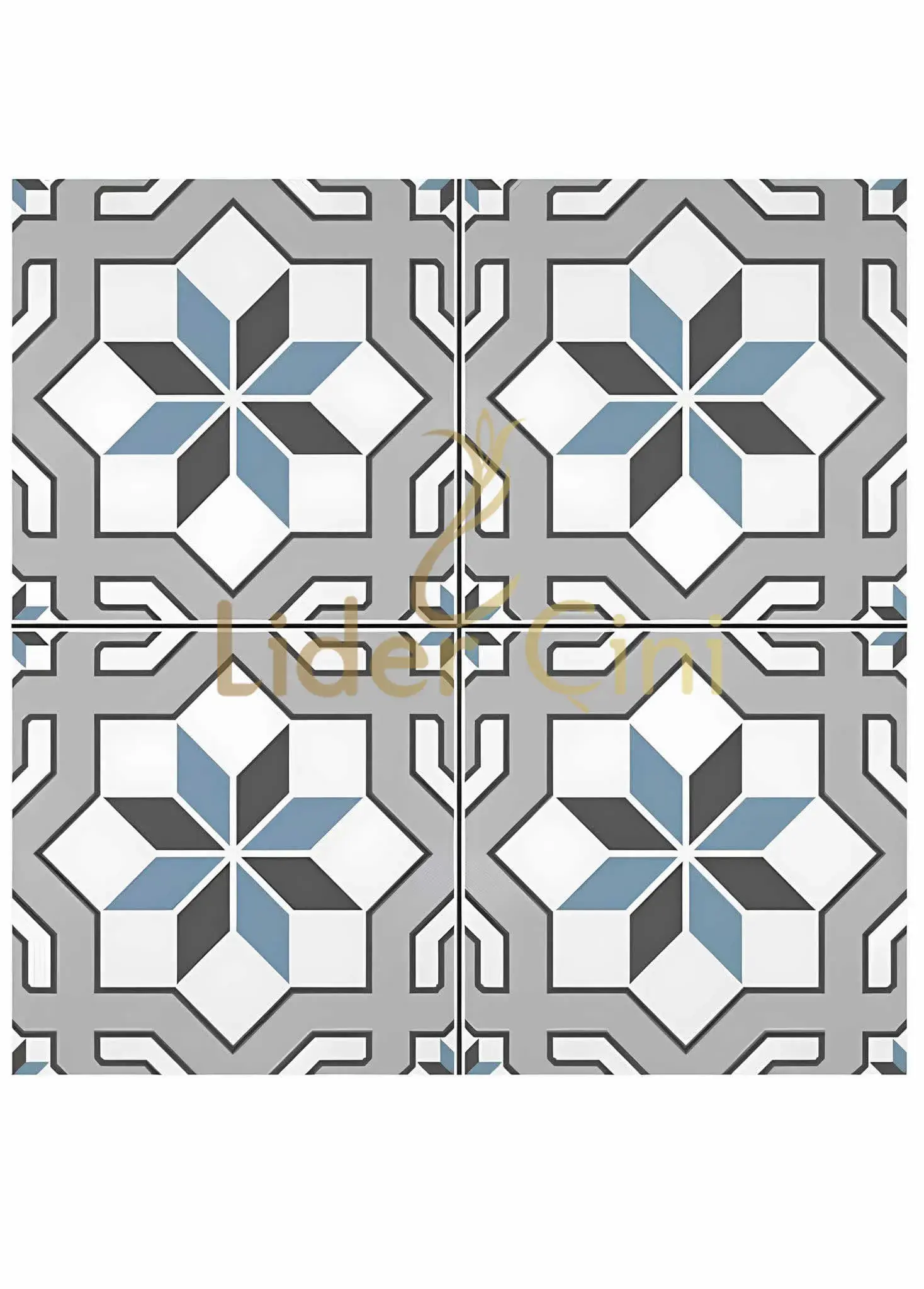 Desenli Yer Karoları-49, Çini Yer karoları Türkmen Yıldızı