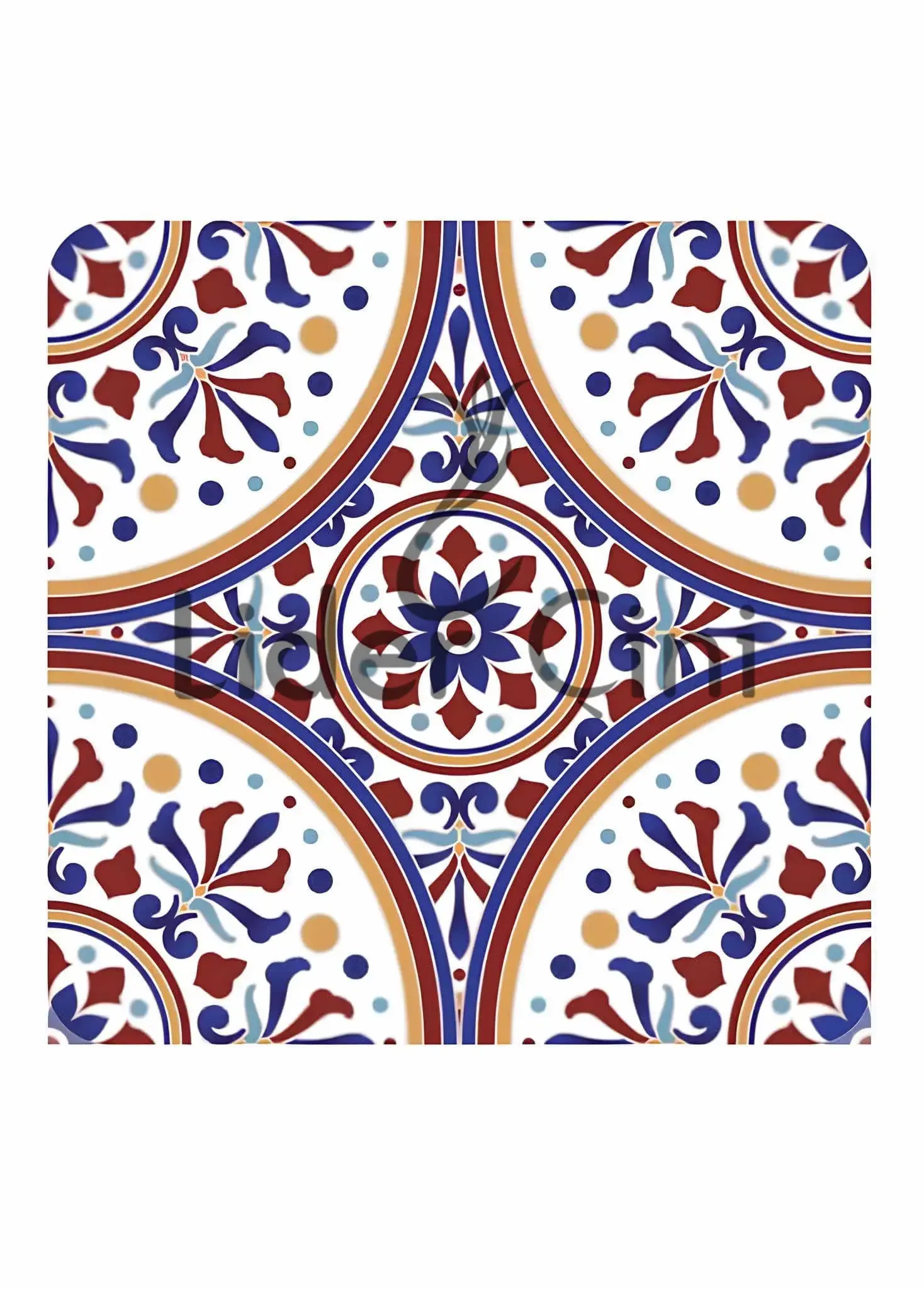 Desenli Yer Karoları-58, Yer Karoları Çiçek Desenli 20x20