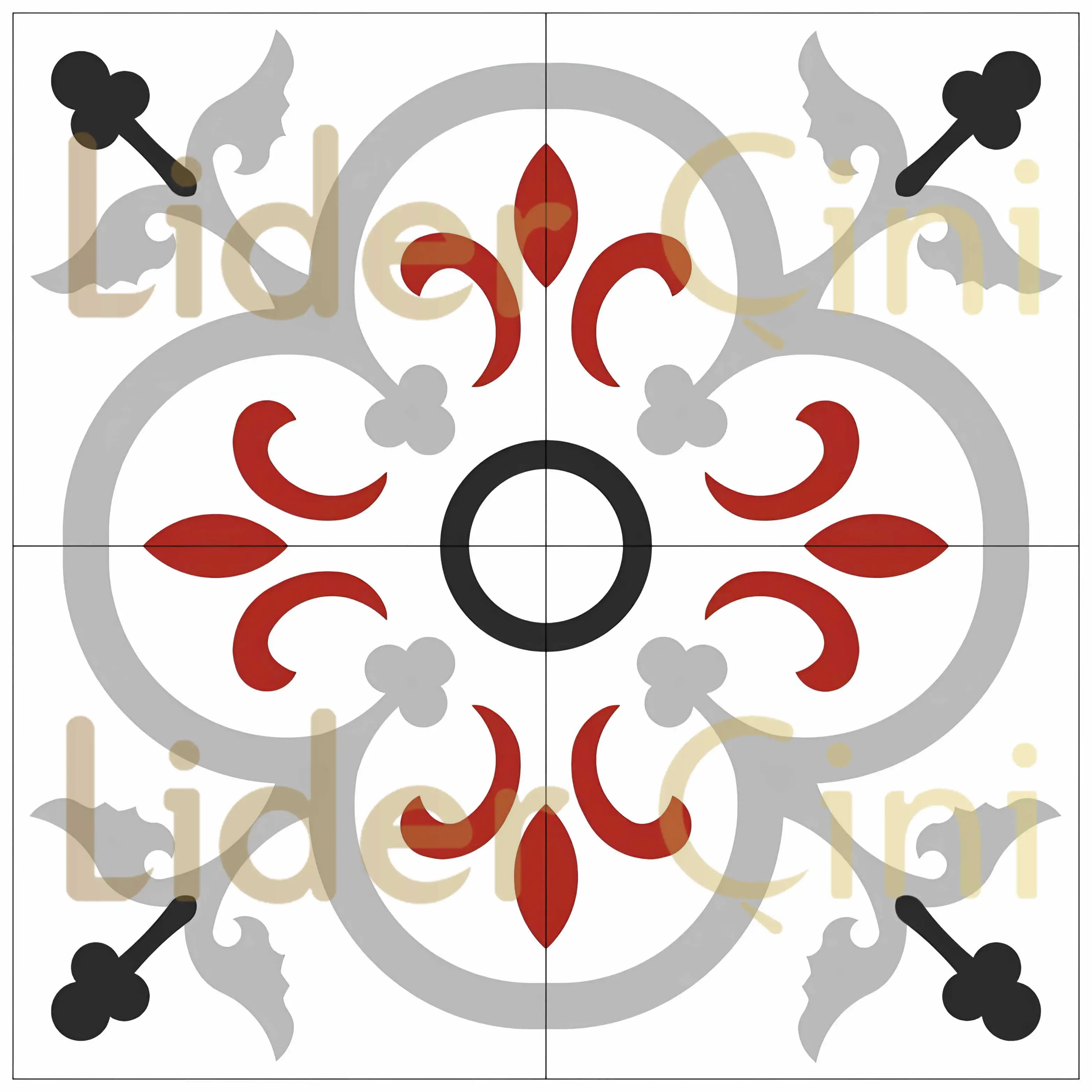 Desenli Yer Karoları-88, Banyo Dekorasyon Seramik Karo